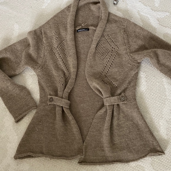 "Melanera" Wool Blend Sand Cardigan - Balletcore -  Size S - Picture 12 of 14